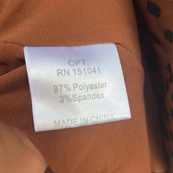 O.P.T. Classic Smocked Maxi Dress in Leopard Print Size Medium Boho Gently Used - Picture 4 of 6